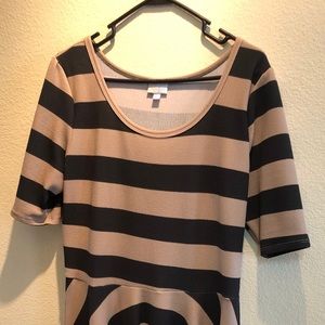 brown striped lularoe nicole XL